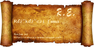 Rákóczi Emma névjegykártya