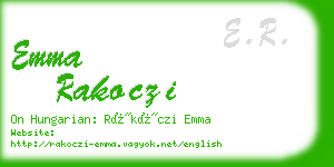 emma rakoczi business card